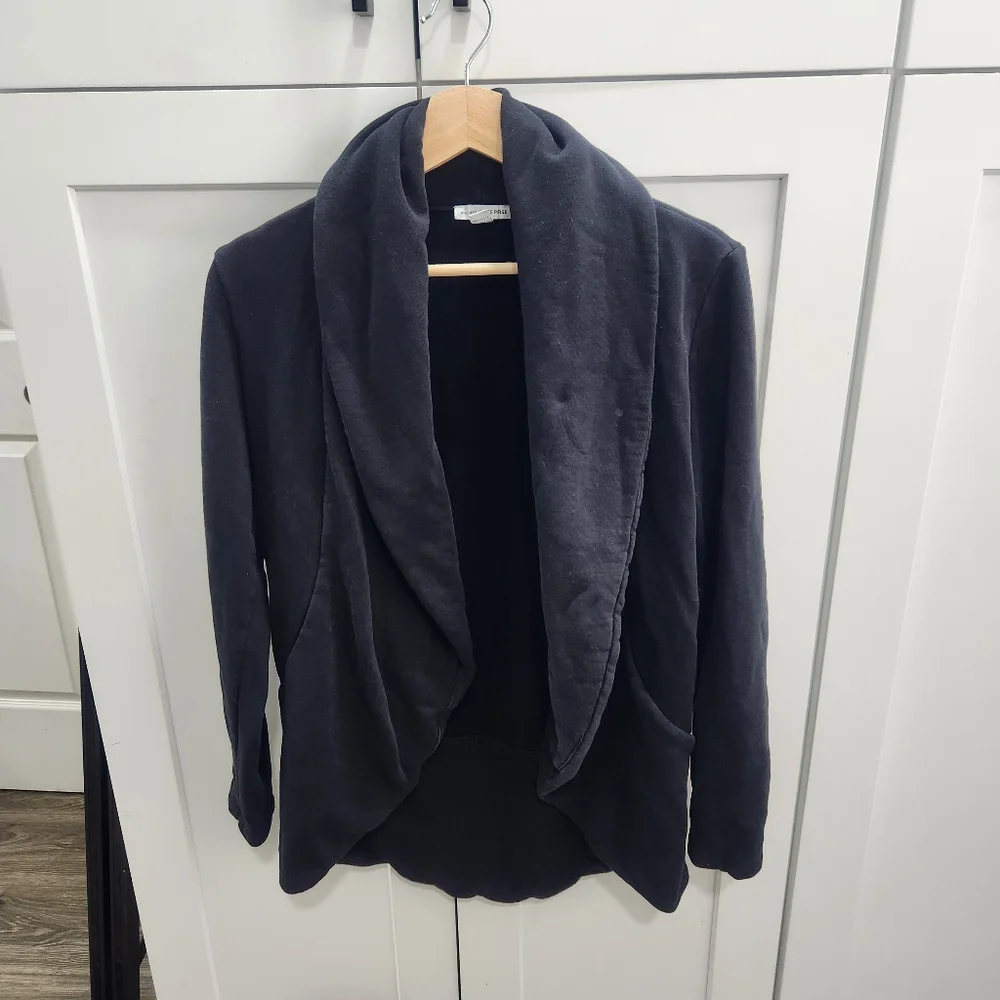 Standard James Perse Black Open Shawl Collar Sweater Jacket size 3
